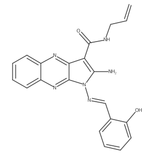 (E)-N-allyl-2-amino-1-((2-hydroxybenzylidene)amino)-1H-pyrrolo[2,3-b]quinoxaline-3-carboxamide结构式