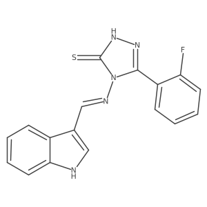 4-(((1H-Indol-3-yl)methylene)amino)-3-(2-fluorophenyl)-1H-1,2,4-triazole-5(4H)-thione结构式