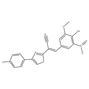 (2E)-3-(4-hydroxy-3-methoxy-5-nitrophenyl)-2-[4-(4-methylphenyl)-1,3-thiazol-2-yl]prop-2-enenitrile Structure