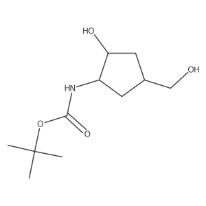 tert-Butyl ((1R,2R,4S)-2-hydroxy-4-(hydroxymethyl)cyclopentyl)carbamate结构式