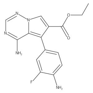 Ethyl 4-amino-5-(4-amino-3-fluorophenyl)pyrrolo[2,1-f][1,2,4]triazine-6-carboxylate Structure