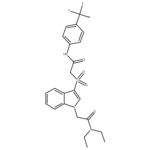 N,N-diethyl-2-(3-((2-oxo-2-((4-(trifluoromethyl)phenyl)amino)ethyl)sulfonyl)-1H-indol-1-yl)acetamide结构式