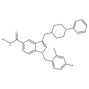 1h-Pyrrolo[2,3-c]pyridine-5-carboxamide,1-[(2,4-difluorophenyl)methyl]-n-hydroxy-3-[[4-(2-pyridinyl)-1-piperazinyl]methyl]-结构式