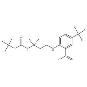 N-[1,1-dimethyl-3-[[2-nitro-4-(trifluoromethyl)phenyl]amino]propyl]carbamic acid 1,1-dimethylethyl ester结构式