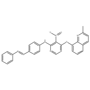 4-Pyrimidinamine, 6-[(2-methyl-8-quinolinyl)oxy]-5-nitro-N-[4-(2-phenyldiazenyl)phenyl]-结构式