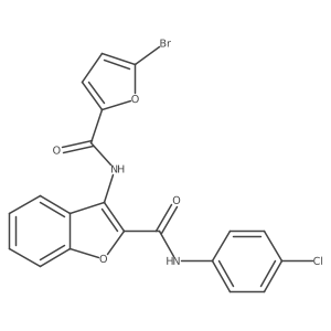 3-(5-bromofuran-2-carboxamido)-N-(4-chlorophenyl)benzofuran-2-carboxamide结构式