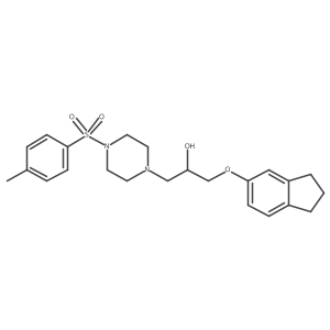 4-(2-Hydroxy-3-indan-5-yloxypropyl)-1-[(4-methylphenyl)sulfonyl]piperazine Structure