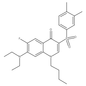 1-Butyl-7-(diethylamino)-3-(3,4-dimethylbenzenesulfonyl)-6-fluoro-1,4-dihydroquinolin-4-one结构式
