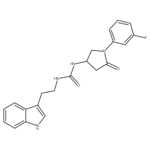 1-(2-(1H-indol-3-yl)ethyl)-3-(1-(3-fluorophenyl)-5-oxopyrrolidin-3-yl)urea结构式