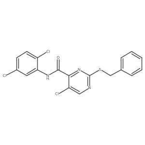 2-(benzylsulfanyl)-5-chloro-N-(2,5-dichlorophenyl)pyrimidine-4-carboxamide结构式