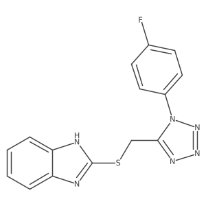 1H-benzimidazol-2-yl [1-(4-fluorophenyl)-1H-tetraazol-5-yl]methyl sulfide结构式