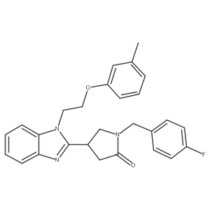 1-[(4-fluorophenyl)methyl]-4-{1-[2-(3-methylphenoxy)ethyl]-1H-1,3-benzodiazol-2-yl}pyrrolidin-2-one结构式