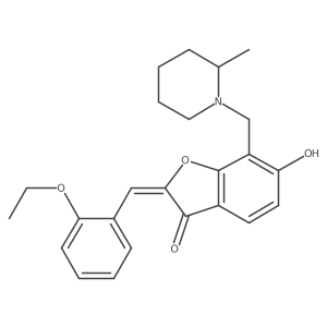 (2Z)-2-(2-ethoxybenzylidene)-6-hydroxy-7-[(2-methylpiperidin-1-yl)methyl]-1-benzofuran-3(2H)-one Structure