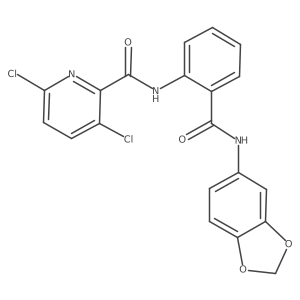 N-{2-[(2H-1,3-benzodioxol-5-yl)carbamoyl]phenyl}-3,6-dichloropyridine-2-carboxamide结构式