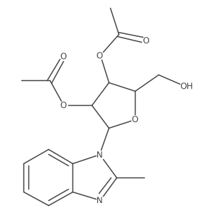 1-(2,3-Di-O-acetyl-I(2)-D-ribofuranosyl)-2-methyl-1H-benzimidazole结构式