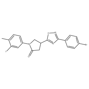 4-(3-(4-Bromophenyl)-1,2,4-oxadiazol-5-yl)-1-(3-fluoro-4-methylphenyl)pyrrolidin-2-one Structure