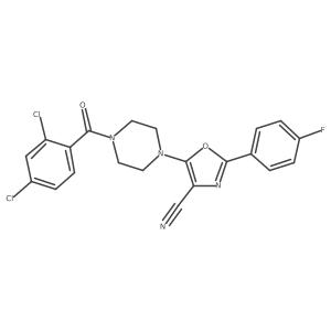 5-(4-(2,4-Dichlorobenzoyl)piperazin-1-yl)-2-(4-fluorophenyl)oxazole-4-carbonitrile结构式