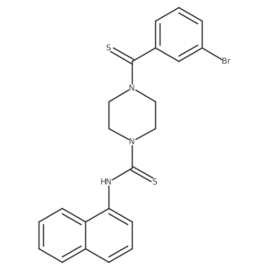 4-(3-bromophenylcarbonothioyl)-N-(naphthalen-1-yl)piperazine-1-carbothioamide结构式