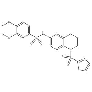 3,4-dimethoxy-N-[1-(thiophene-2-sulfonyl)-1,2,3,4-tetrahydroquinolin-6-yl]benzene-1-sulfonamide结构式