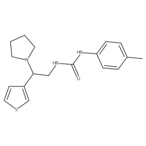 1-(2-(Pyrrolidin-1-yl)-2-(thiophen-3-yl)ethyl)-3-(p-tolyl)urea结构式