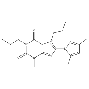 8-(3,5-dimethylpyrazol-1-yl)-3-methyl-1,7-dipropyl-5H-purin-7-ium-2,6-dione结构式