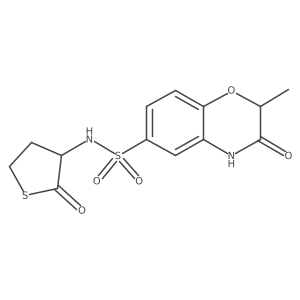 2-methyl-3-oxo-N-(2-oxotetrahydro-3-thienyl)-3,4-dihydro-2H-1,4-benzoxazine-6-sulfonamide结构式