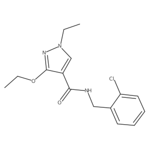 N-(2-chlorobenzyl)-3-ethoxy-1-ethyl-1H-pyrazole-4-carboxamide结构式
