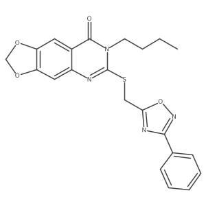 7-butyl-6-{[(3-phenyl-1,2,4-oxadiazol-5-yl)methyl]sulfanyl}-2H,7H,8H-[1,3]dioxolo[4,5-g]quinazolin-8-one Structure