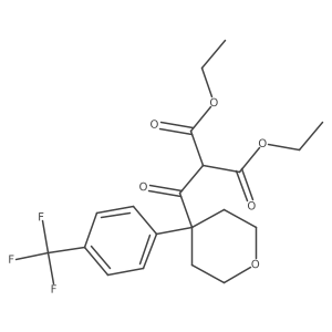 diethyl 2-(4-(4-(trifluoromethyl)phenyl)-tetrahydro-2H-pyran-4-carbonyl)malonate结构式