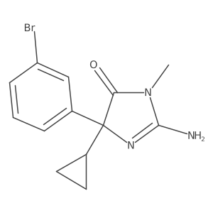 2-Amino-5-(3-bromophenyl)-5-cyclopropyl-3-methylimidazol-4-one Structure