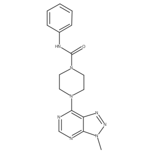 4-(3-methyl-3H-[1,2,3]triazolo[4,5-d]pyrimidin-7-yl)-N-phenylpiperazine-1-carboxamide结构式