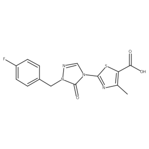 2-(1-(4-fluorobenzyl)-5-oxo-1H-1,2,4-triazol-4(5H)-yl)-4-methylthiazole-5-carboxylic acid结构式