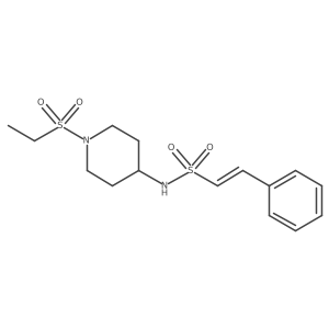 (E)-N-(1-ethylsulfonylpiperidin-4-yl)-2-phenylethenesulfonamide结构式
