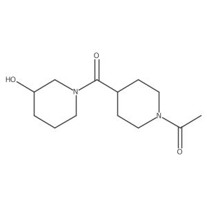 1-(4-(3-Hydroxypiperidine-1-carbonyl)piperidin-1-yl)ethan-1-one结构式