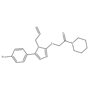 2-((1-allyl-5-(4-bromophenyl)-1H-imidazol-2-yl)thio)-1-(piperidin-1-yl)ethanone结构式