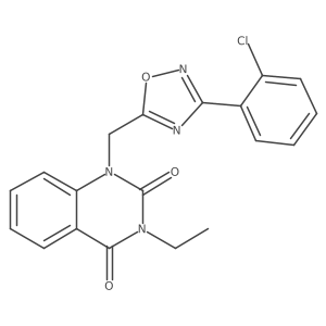 1-((3-(2-chlorophenyl)-1,2,4-oxadiazol-5-yl)methyl)-3-ethylquinazoline-2,4(1H,3H)-dione结构式