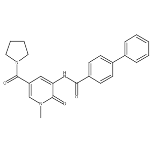N-(1-methyl-2-oxo-5-(pyrrolidine-1-carbonyl)-1,2-dihydropyridin-3-yl)-[1,1'-biphenyl]-4-carboxamide Structure