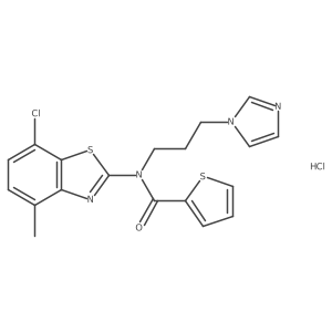 N-(3-(1H-imidazol-1-yl)propyl)-N-(7-chloro-4-methylbenzo[d]thiazol-2-yl)thiophene-2-carboxamide hydrochloride结构式