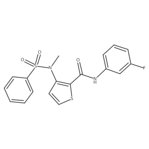 N-(3-fluorophenyl)-3-(N-methylphenylsulfonamido)thiophene-2-carboxamide结构式