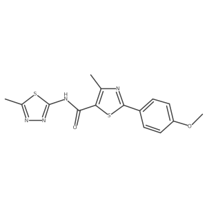 2-(4-methoxyphenyl)-4-methyl-N-[(2E)-5-methyl-1,3,4-thiadiazol-2(3H)-ylidene]-1,3-thiazole-5-carboxamide Structure