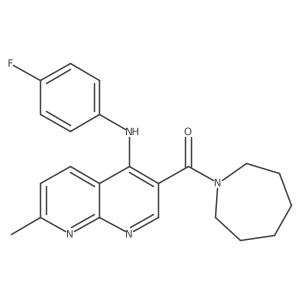Azepan-1-yl(4-((4-fluorophenyl)amino)-7-methyl-1,8-naphthyridin-3-yl)methanone Structure