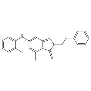 5-methyl-7-[(2-methylphenyl)amino]-2-(2-phenylethyl)-2H,3H-[1,2,4]triazolo[4,3-a]pyrimidin-3-one结构式