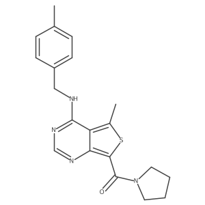 5-methyl-N-[(4-methylphenyl)methyl]-7-(pyrrolidine-1-carbonyl)thieno[3,4-d]pyrimidin-4-amine Structure