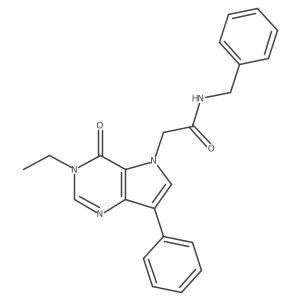 N-benzyl-2-(3-ethyl-4-oxo-7-phenyl-3,4-dihydro-5H-pyrrolo[3,2-d]pyrimidin-5-yl)acetamide结构式