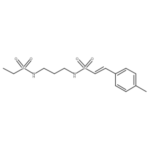N-(3-ethanesulfonamidopropyl)-2-(4-methylphenyl)ethene-1-sulfonamide结构式