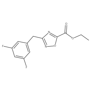 Ethyl 3-(3,5-difluorobenzyl)-1,2,4-oxadiazole-5-carboxylate结构式