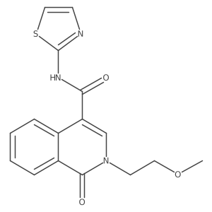 2-(2-methoxyethyl)-1-oxo-N-(1,3-thiazol-2-yl)-1,2-dihydroisoquinoline-4-carboxamide结构式