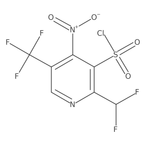 2-(Difluoromethyl)-4-nitro-5-(trifluoromethyl)pyridine-3-sulfonyl chloride结构式