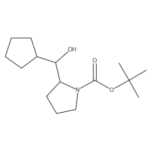 tert-butyl (2S)-2-(cyclopentyl(hydroxy)methyl)pyrrolidine-1-carboxylate结构式