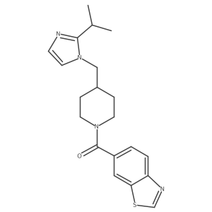 benzo[d]thiazol-6-yl(4-((2-isopropyl-1H-imidazol-1-yl)methyl)piperidin-1-yl)methanone结构式